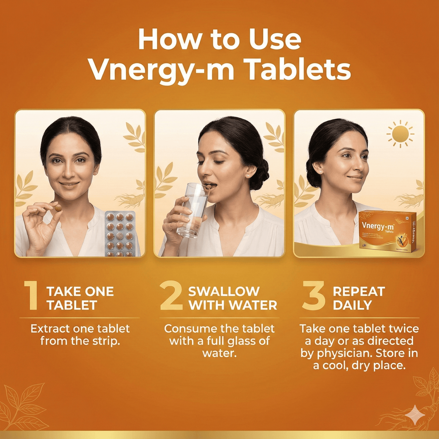 VNERGY-M TABLETS| For Boosting Stamina, Energy & Well-being| (1X10X10)