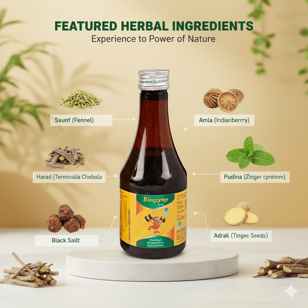 BIONZYME SYRUP| For Bloating, Indigestion & overall digestive health| 100ML