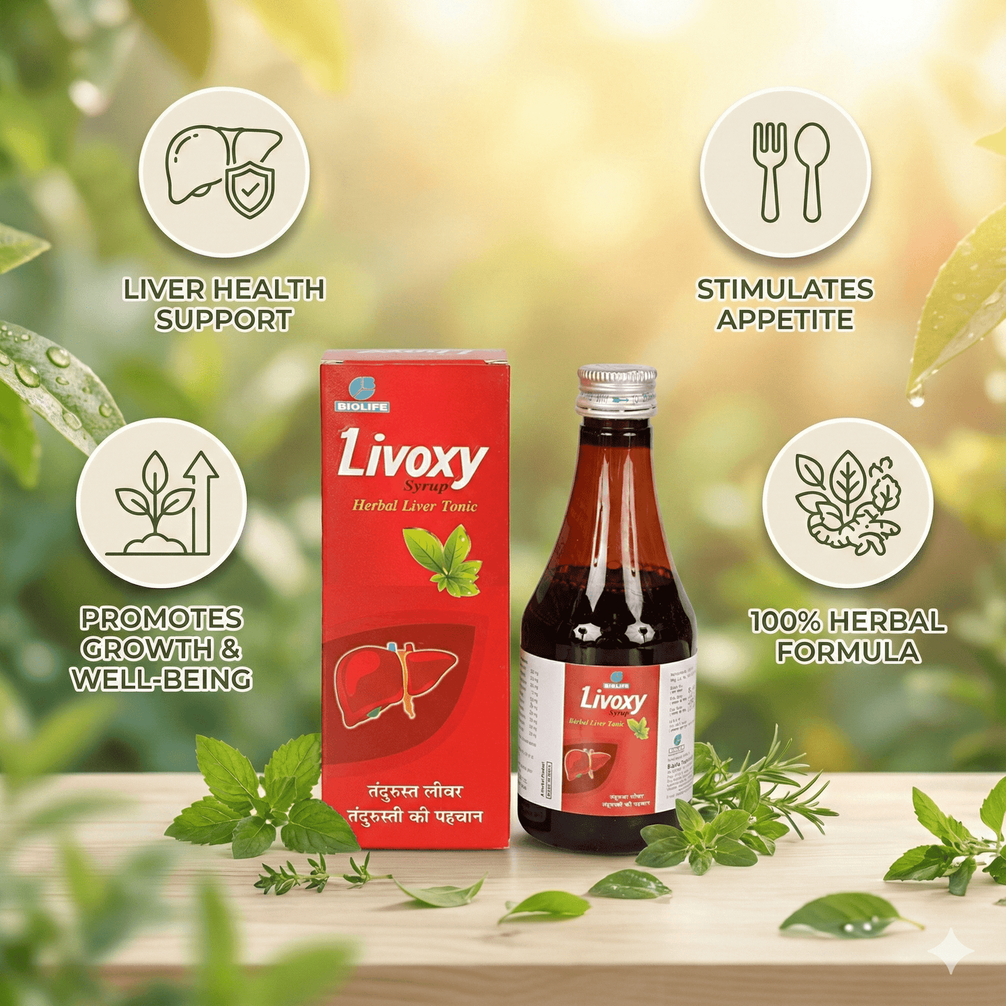 LIVOXY SYRUP| Herbal Liver Tonic| Stimulates Appetite & overall growth| 200ML