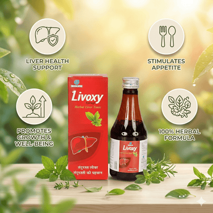 LIVOXY SYRUP| Herbal Liver Tonic| Stimulates Appetite & overall growth| 200ML