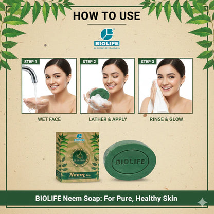 NEEM SOAP | Anti-septic and moisturizing cleansing bar75GM (Pack Of 3)