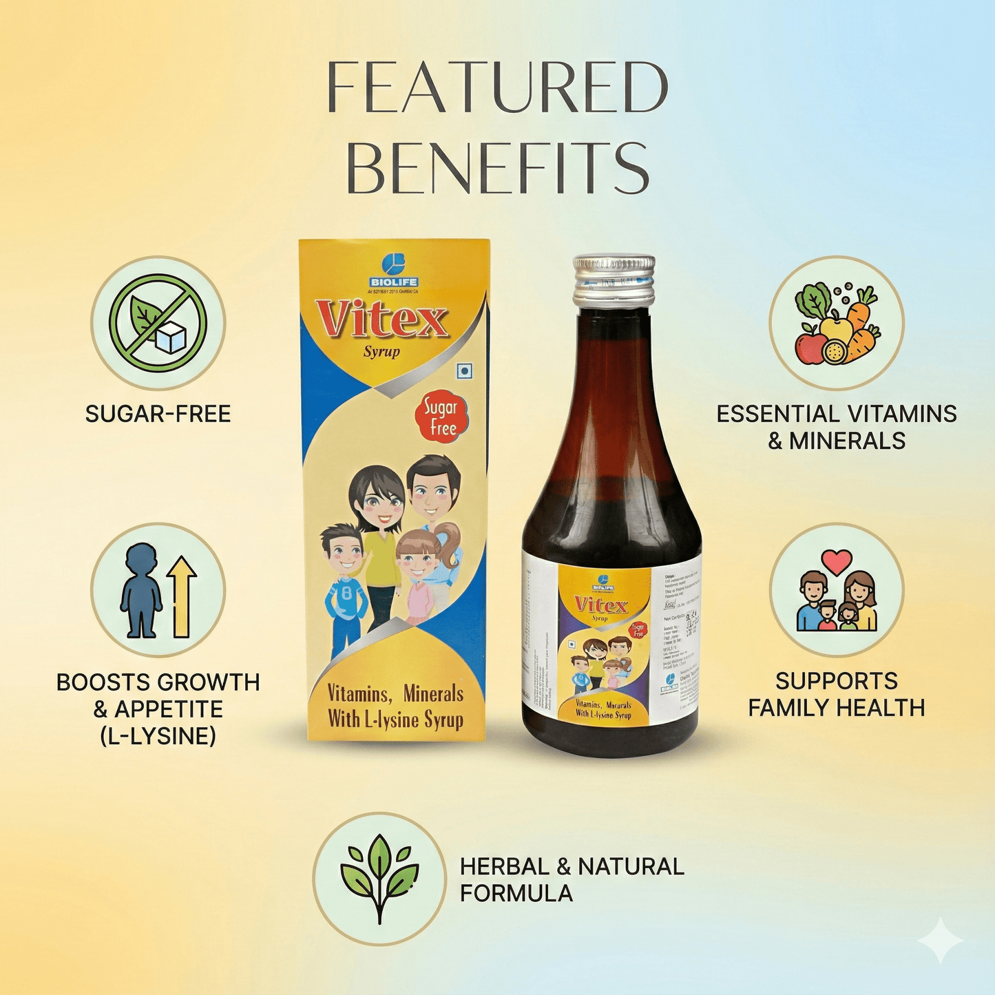 VITEX SYRUP| Minimizes Radicals Damage and Skin Ageing| 200ML