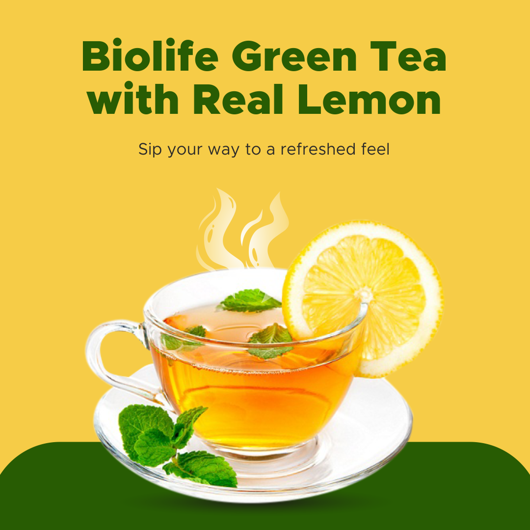 GREEN TEA (LEMON)|  Metabolism, Energy Support, Stress Relief & Focus 25 Bags