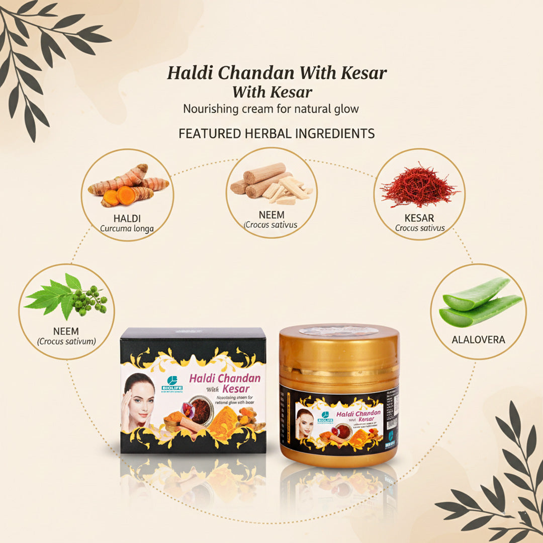 HALDI CHANDAN CREAM | Naturally glowing and fairer complexion 50GM