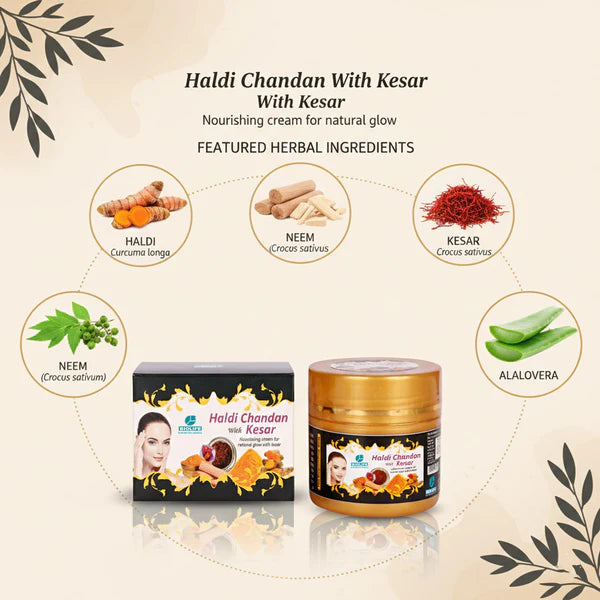 HALDI CHANDAN CREAM | Naturally glowing and fairer complexion 50GM (Pack of 3)