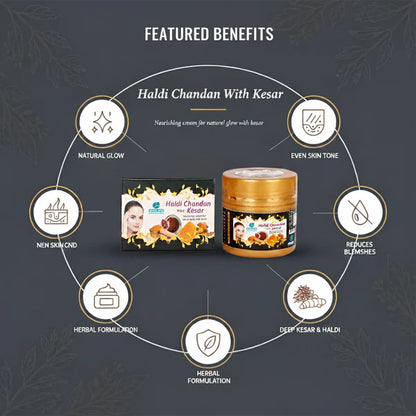 HALDI CHANDAN CREAM | Naturally glowing and fairer complexion 50GM (Pack of 3)