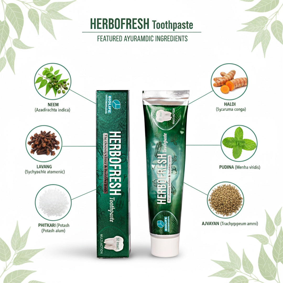 HERBOFRESH TOOTHPASTE | For Cleaner, Whiter & Healthier Teeth 100GM