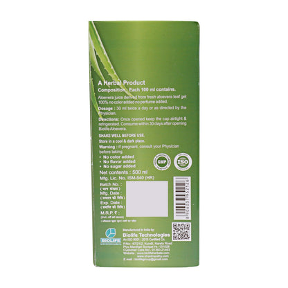 ALOE VERA JUICE|  Support Heart Health, Manage Stress| 500ML
