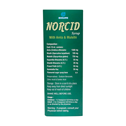 NORCID SYRUP| Natural Relief for Acidity| 200ML