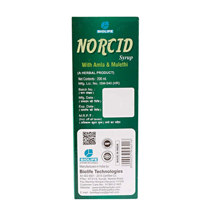 NORCID SYRUP| Natural Relief for Acidity| 200ML