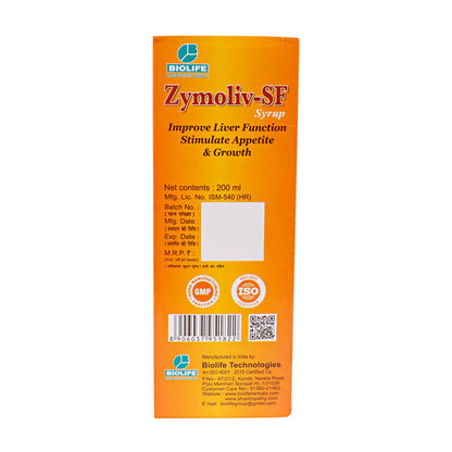 ZYMOLIV -SF SYRUP| Support liver function & promote overall growth| 200ML