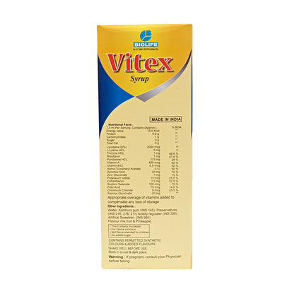 VITEX SYRUP| Minimizes Radicals Damage and Skin Ageing| 200ML