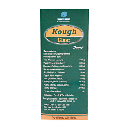 KOUGH CLEAR SYRUP| Soothe Your Throat & Respiratory System | 100ML