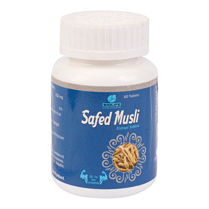 SAFEDMUSLI EXT. TABLETS| Reduces Stress, Weakness & Enhance Sexual desire (1x60)