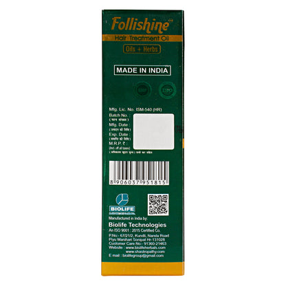 FOLLISHINE HAIR OIL | Solution for all your hair concerns 100ML