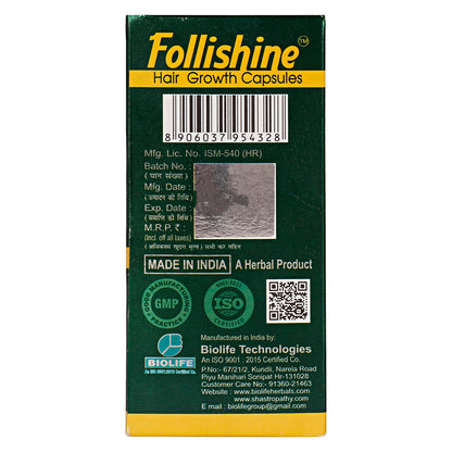 FOLLISHINE CAPSULES | Aiding in hair growth and helping to stop hair fall (1x90)