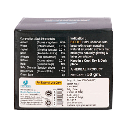HALDI CHANDAN CREAM | Naturally glowing and fairer complexion 50GM