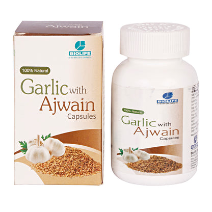 GARLIC AJWAIN CAPSULES | Support digestive health, boost immunity (1X60)