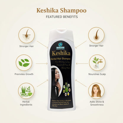 KESHIKA SHAMPOO | For strong, long, dandruff-free & shiny hairs 500ML