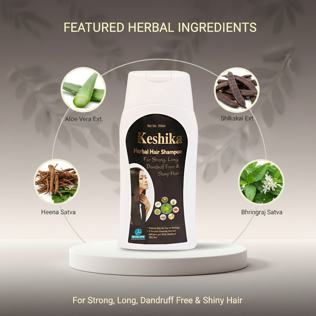 KESHIKA SHAMPOO | For strong, long, dandruff-free, and shiny hairs 200ML