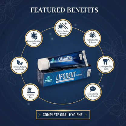 LIFODENT TOOTH PASTE | Fights Germs and Decay 75GM COMBO ( PACK OF 3 )