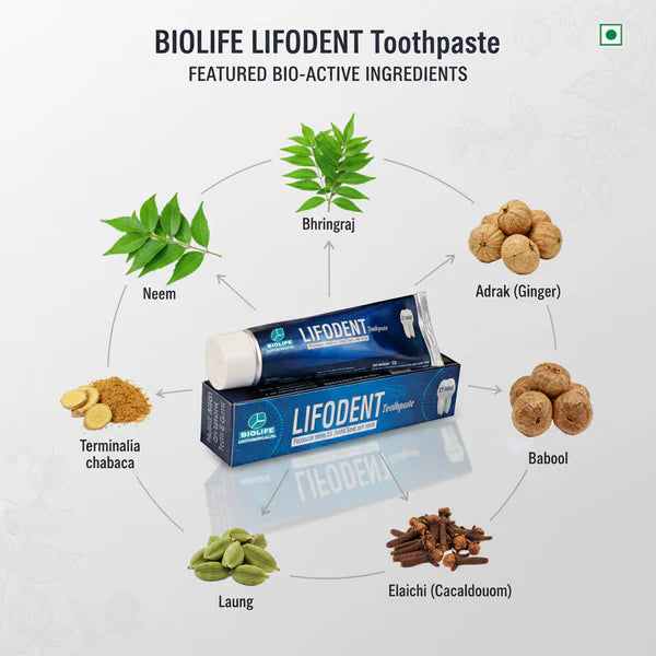 LIFODENT TOOTH PASTE | Fights Germs and Decay 75GM COMBO ( PACK OF 3 )
