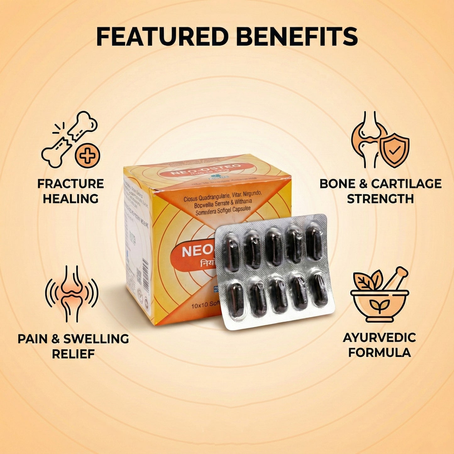 NEO-OSTEO CAPSULES | for bone health, joint repair, and pain management (1x10X10)