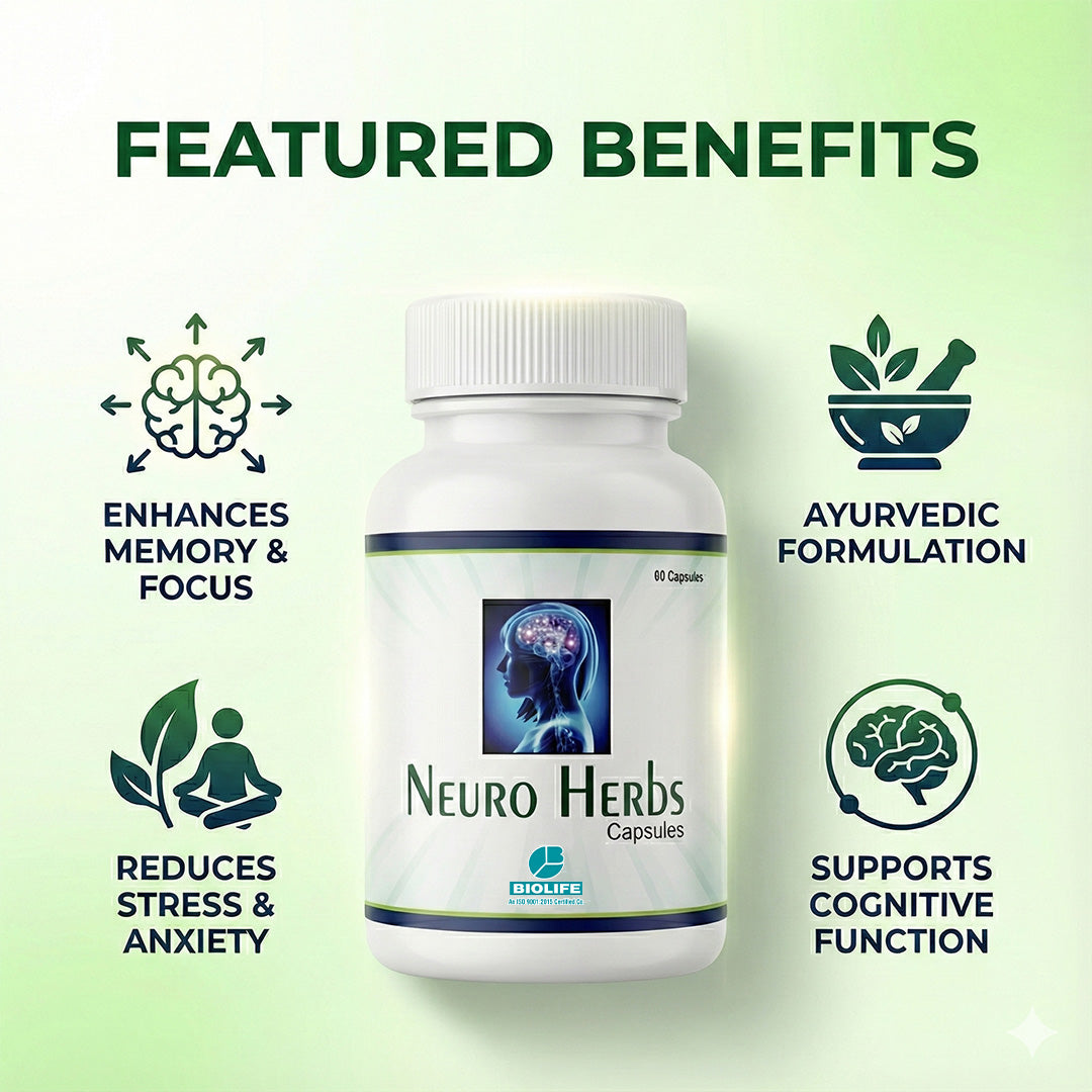 NEURO HERBS CAPSULES |  Brain & Nerve Tonic(1x60)