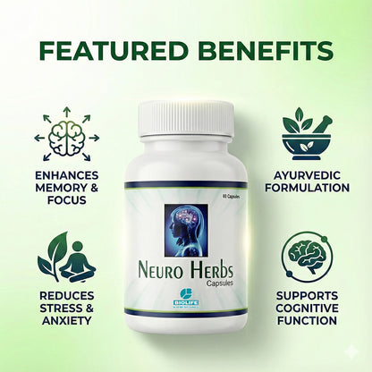 NEURO HERBS CAPSULES |  Brain & Nerve Tonic(1x60)