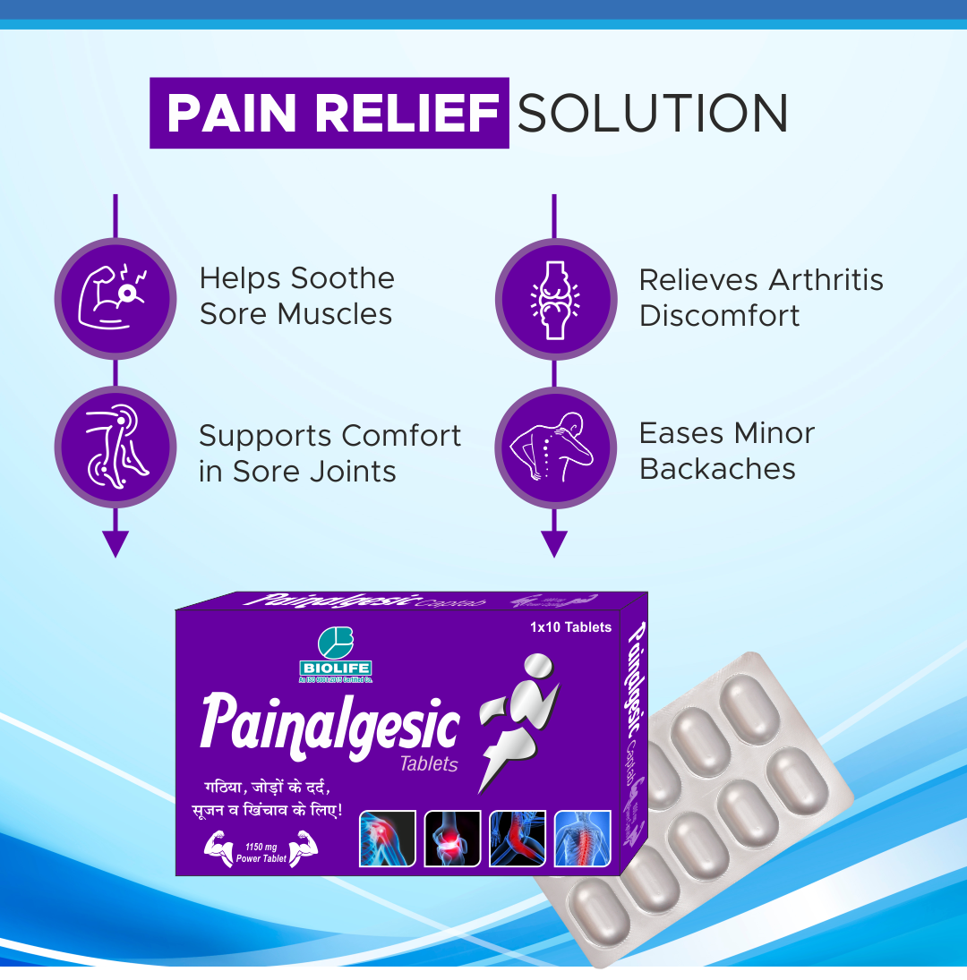 PAINALGESIC TABLETS | Relief from Arthritis, Joint Pains & Swelling| (1x10x10)
