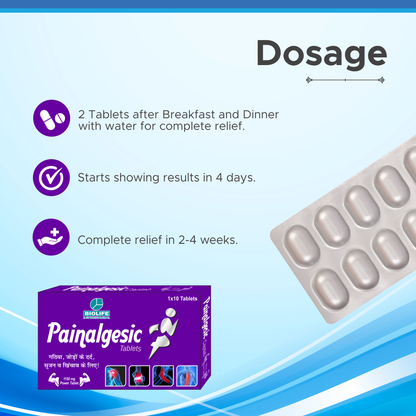 PAINALGESIC TABLETS | Relief from Arthritis, Joint Pains & Swelling| (1x10x10)
