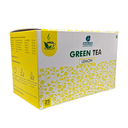 GREEN TEA (LEMON)|  Metabolism, Energy Support, Stress Relief & Focus 25 Bags