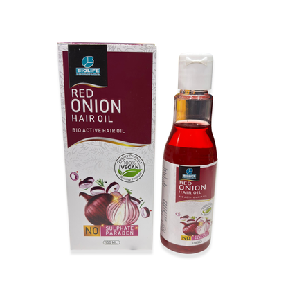 RED ONION HAIR OIL |  Treats hair fall, dandruff & inadequate growth 100ML
