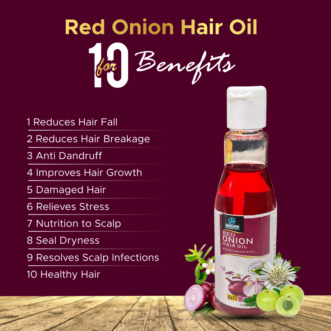 RED ONION HAIR OIL |  Treats hair fall, dandruff & inadequate growth 100ML