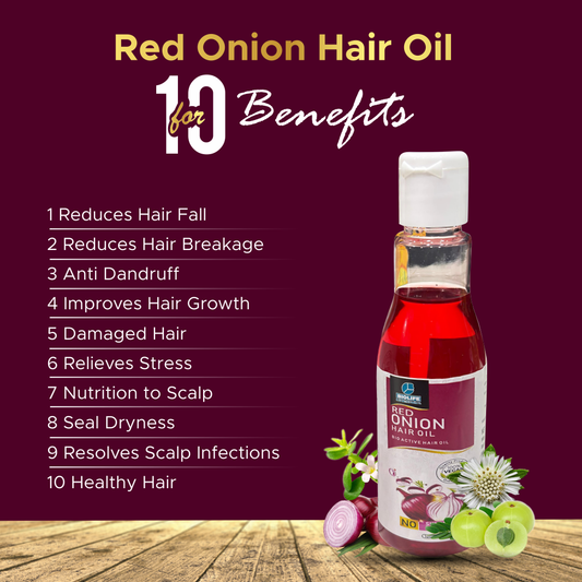 RED ONION HAIR OIL |  Treats hair fall, dandruff & inadequate growth 100ML