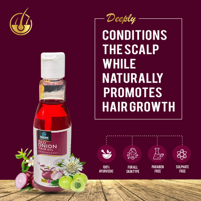 RED ONION HAIR OIL |  Treats hair fall, dandruff & inadequate growth 100ML