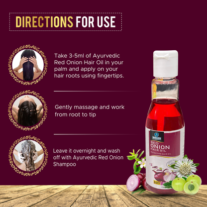 RED ONION HAIR OIL |  Treats hair fall, dandruff & inadequate growth 100ML