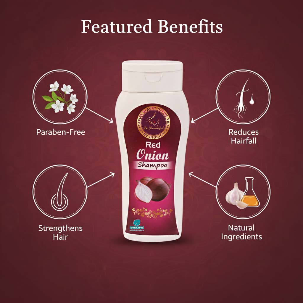 RED ONION SHAMPOO | Reduce hair fall and strengthen hair 100ML