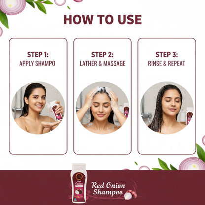 RED ONION SHAMPOO | Reduce hair fall and strengthen hair 100ML