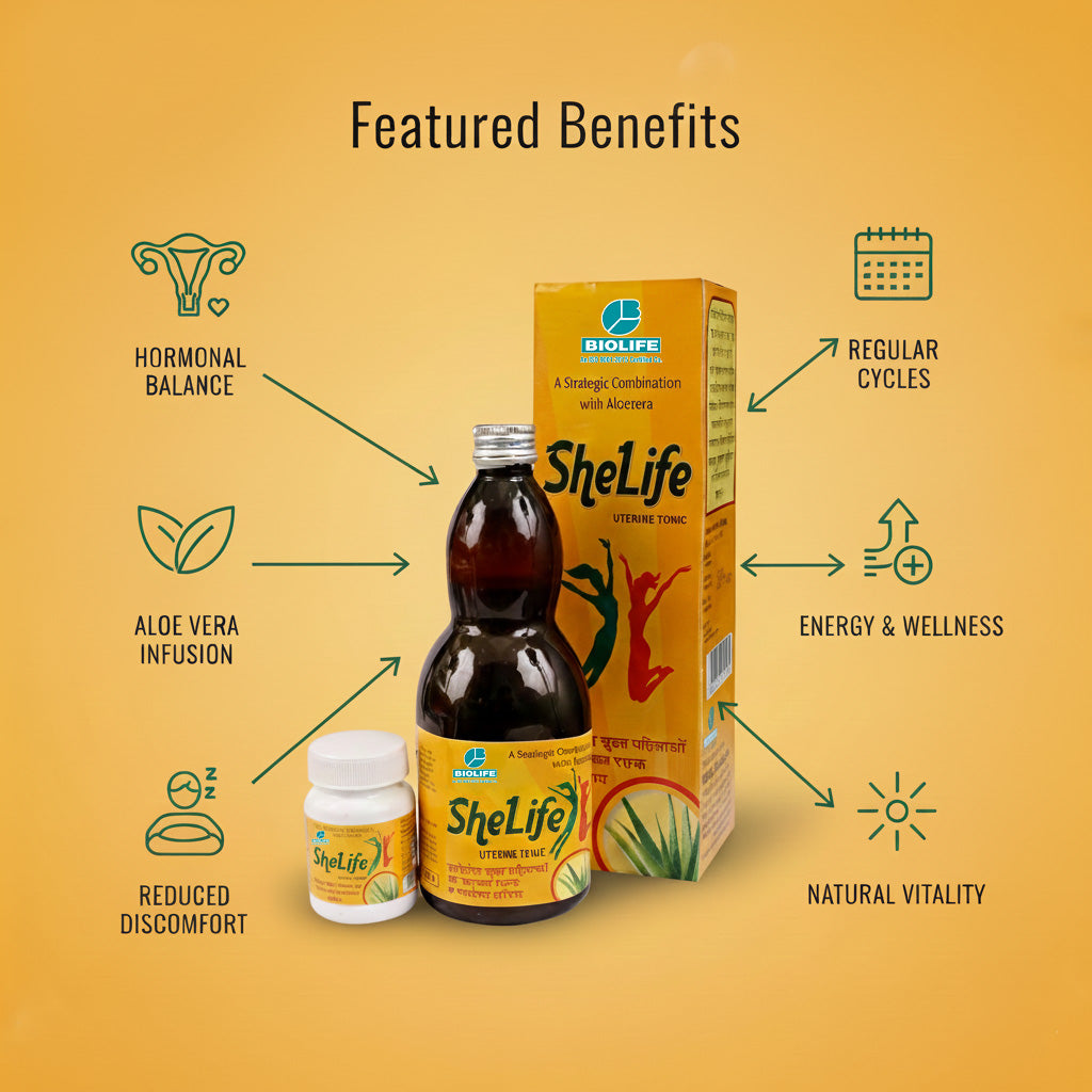 SHE LIFE SYRUP | Balance female hormones and regulate menstrual cycle 450 ML + 45 TAB
