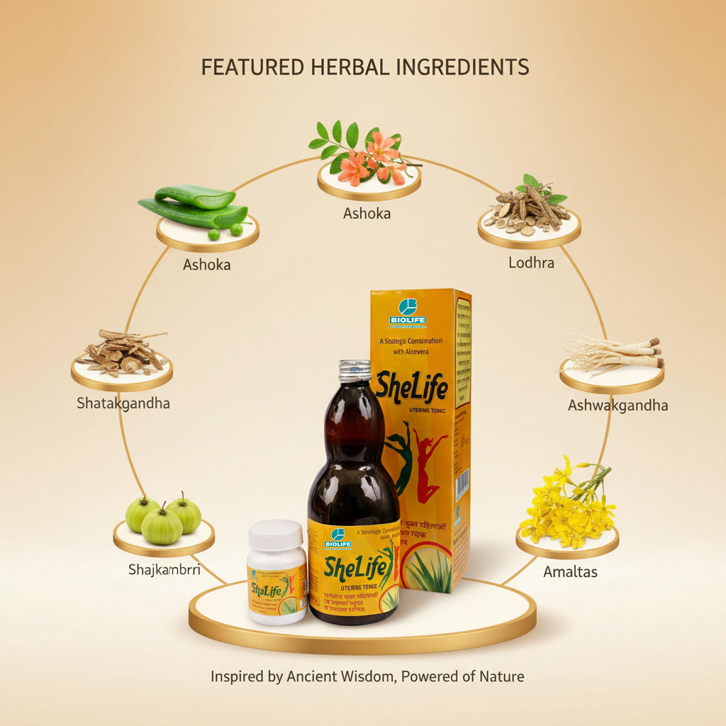 SHE LIFE SYRUP | Balance female hormones and regulate menstrual cycle 450 ML + 45 TAB