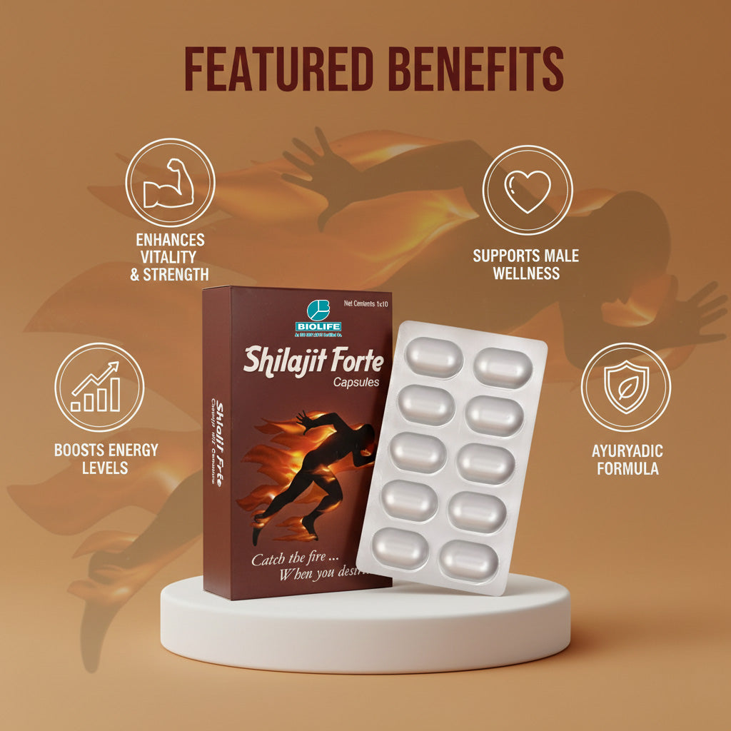 SHILAJIT FORTE CAPULES |  Enhance vitality, strength & energy 1x10x10