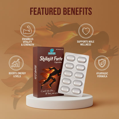 SHILAJIT FORTE CAPULES |  Enhance vitality, strength & energy 1x10x10