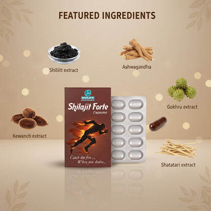 SHILAJIT FORTE CAPULES |  Enhance vitality, strength & energy 1x10x10