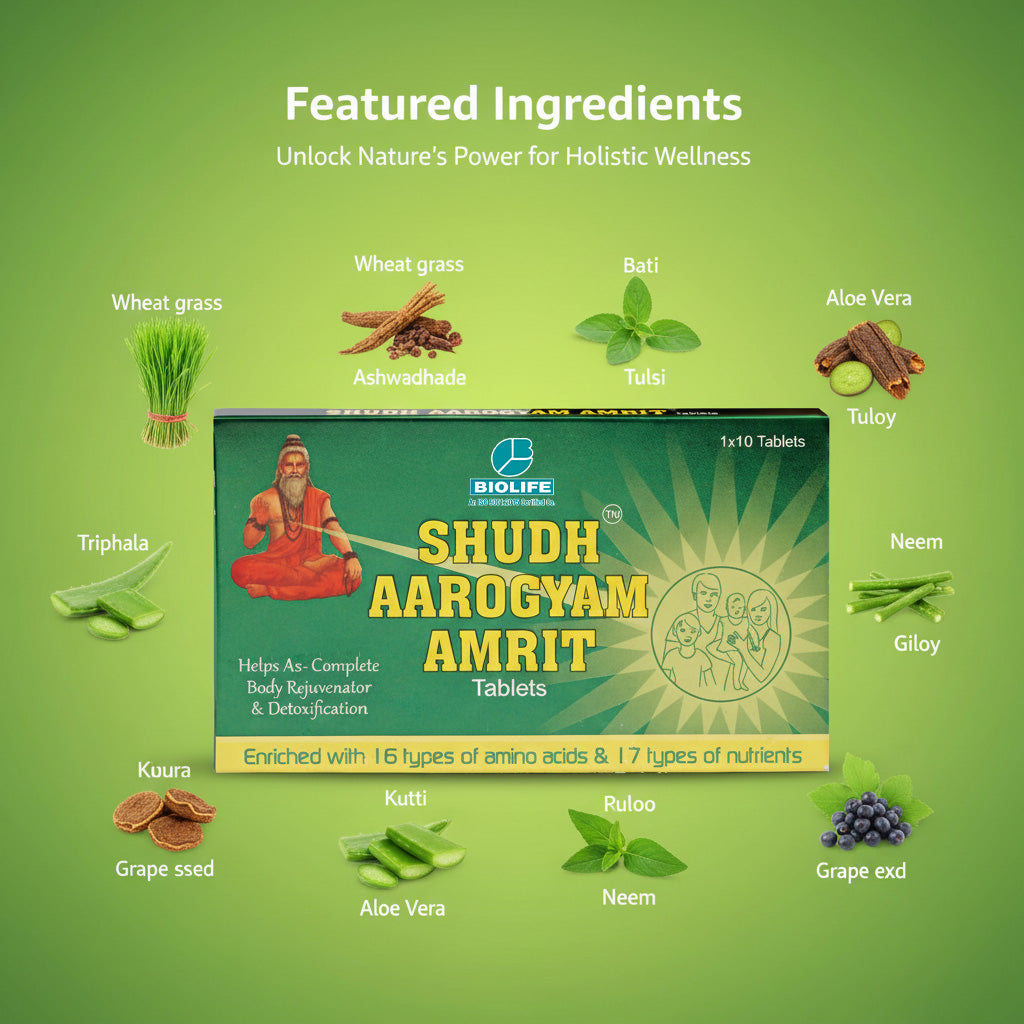 SHUDH AAROGYAM AMRIT | Complete Body Rejuvenation &amp; Detoxification (120 TAB)