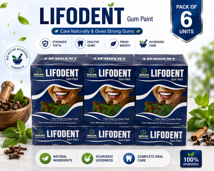 LIFODENT (GUM PAINT) | Natural care and strengthen gums 15ML COMBO ( PACK OF 6 )