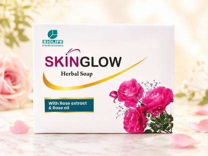 Biolife SkinGlow Herbal Soap with Rose Extract & Rose Oil