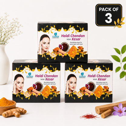 HALDI CHANDAN CREAM | Naturally glowing and fairer complexion 50GM (Pack of 3)