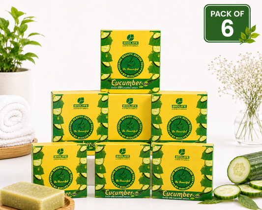 CUCUMBER SOAP | Improves the skin's firmness and texture 75GM (Pack of 6)