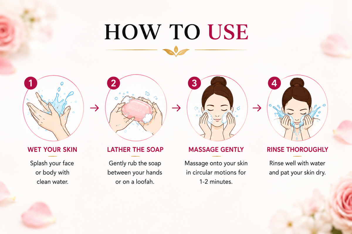 Biolife SkinGlow Herbal Soap with Rose Extract & Rose Oil